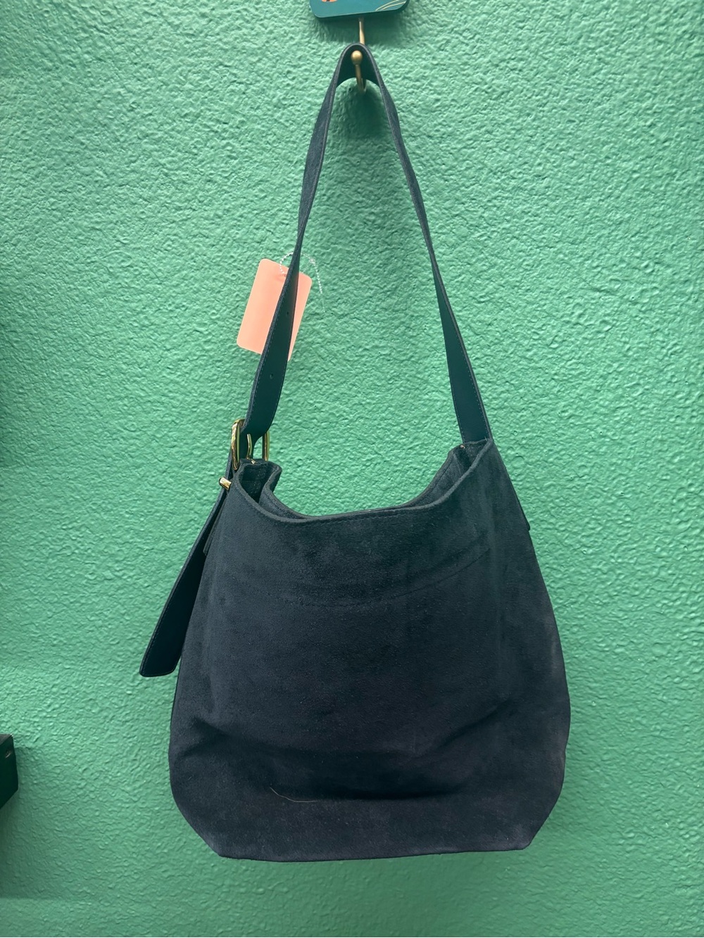 Madewell Navy Suede Shoulder Hobo Bag